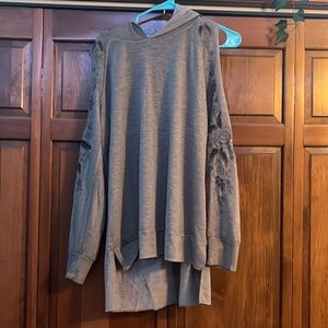 Knox Rose Bare Shoulder long sleeve shirt w/ hood